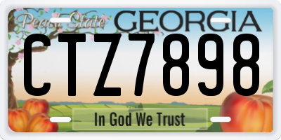 GA license plate CTZ7898