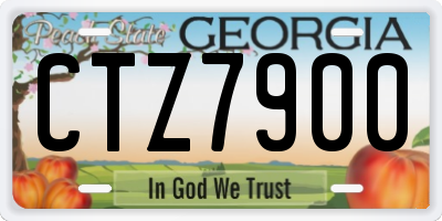 GA license plate CTZ7900