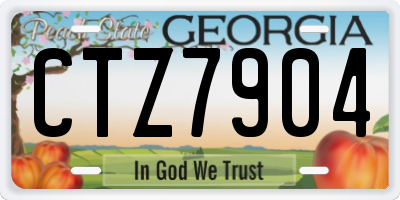 GA license plate CTZ7904