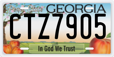 GA license plate CTZ7905