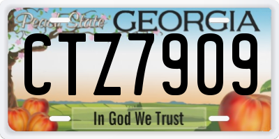 GA license plate CTZ7909