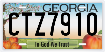GA license plate CTZ7910