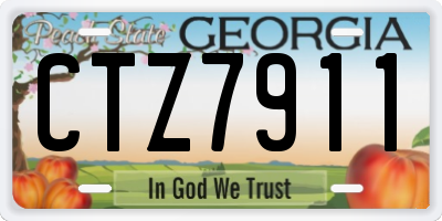 GA license plate CTZ7911