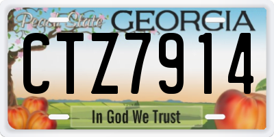 GA license plate CTZ7914