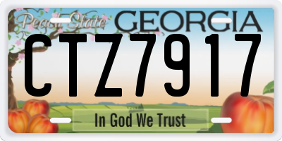 GA license plate CTZ7917