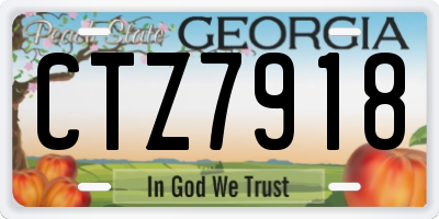 GA license plate CTZ7918