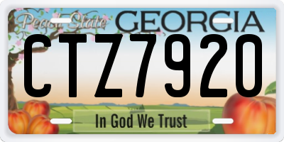 GA license plate CTZ7920