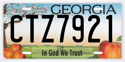 GA license plate CTZ7921
