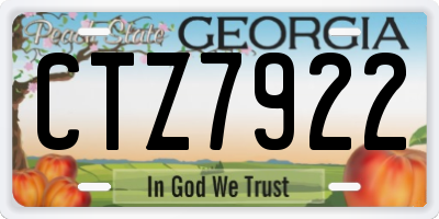 GA license plate CTZ7922