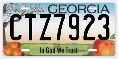 GA license plate CTZ7923