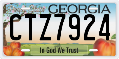 GA license plate CTZ7924