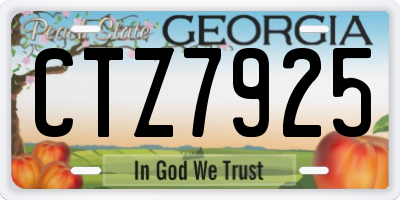 GA license plate CTZ7925