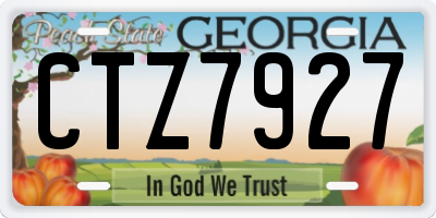 GA license plate CTZ7927