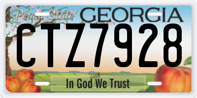 GA license plate CTZ7928