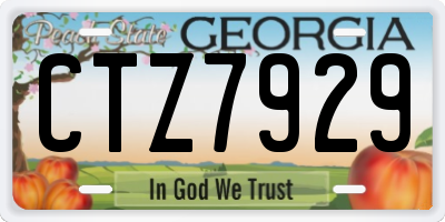 GA license plate CTZ7929