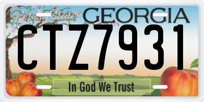 GA license plate CTZ7931
