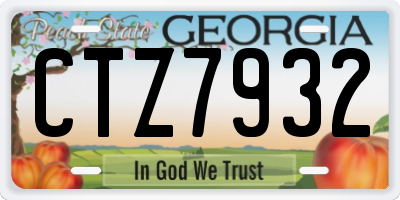 GA license plate CTZ7932