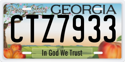 GA license plate CTZ7933