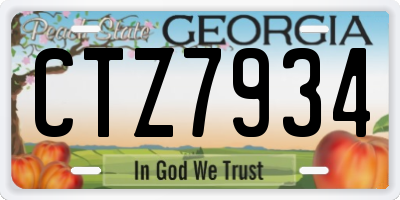 GA license plate CTZ7934