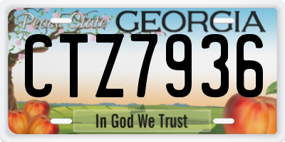 GA license plate CTZ7936