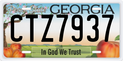 GA license plate CTZ7937