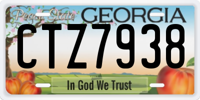 GA license plate CTZ7938