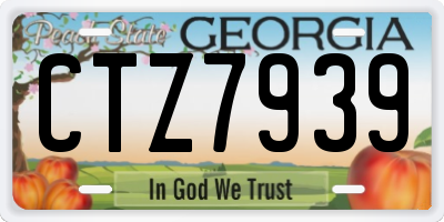 GA license plate CTZ7939