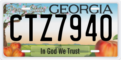 GA license plate CTZ7940