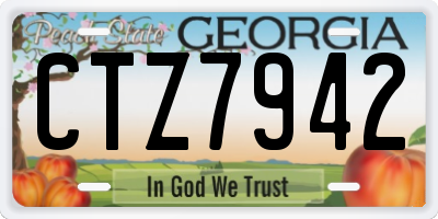GA license plate CTZ7942