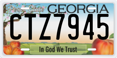GA license plate CTZ7945