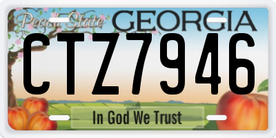 GA license plate CTZ7946