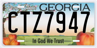 GA license plate CTZ7947