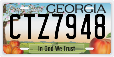 GA license plate CTZ7948