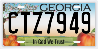 GA license plate CTZ7949
