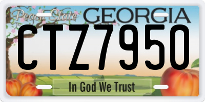 GA license plate CTZ7950