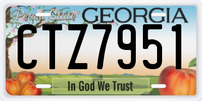 GA license plate CTZ7951