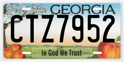 GA license plate CTZ7952