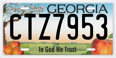 GA license plate CTZ7953