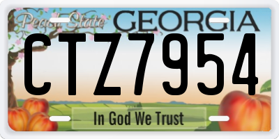 GA license plate CTZ7954