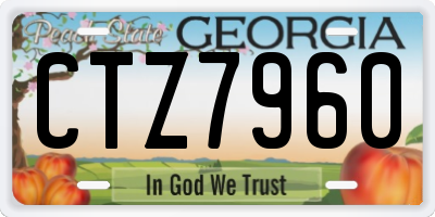 GA license plate CTZ7960