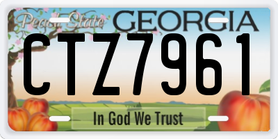 GA license plate CTZ7961