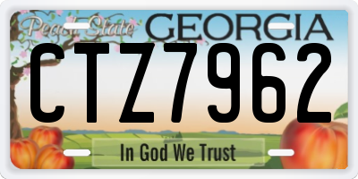 GA license plate CTZ7962