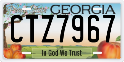 GA license plate CTZ7967