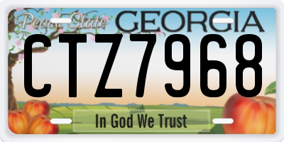 GA license plate CTZ7968