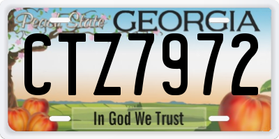 GA license plate CTZ7972