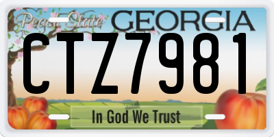 GA license plate CTZ7981