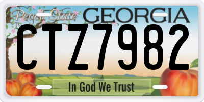 GA license plate CTZ7982