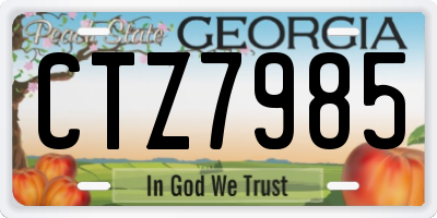 GA license plate CTZ7985