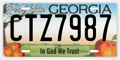 GA license plate CTZ7987