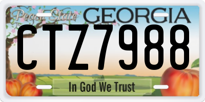 GA license plate CTZ7988